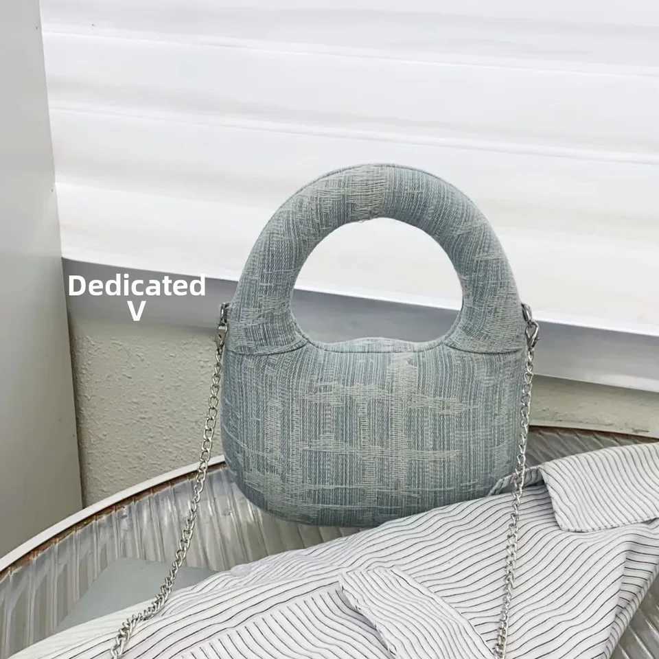 Mini 3D Denimcanva Clutch Crossbody Bag Ceramic Bean Box Mobile Phone Bag Handheld Diagonal Bags Hard Material Y250603