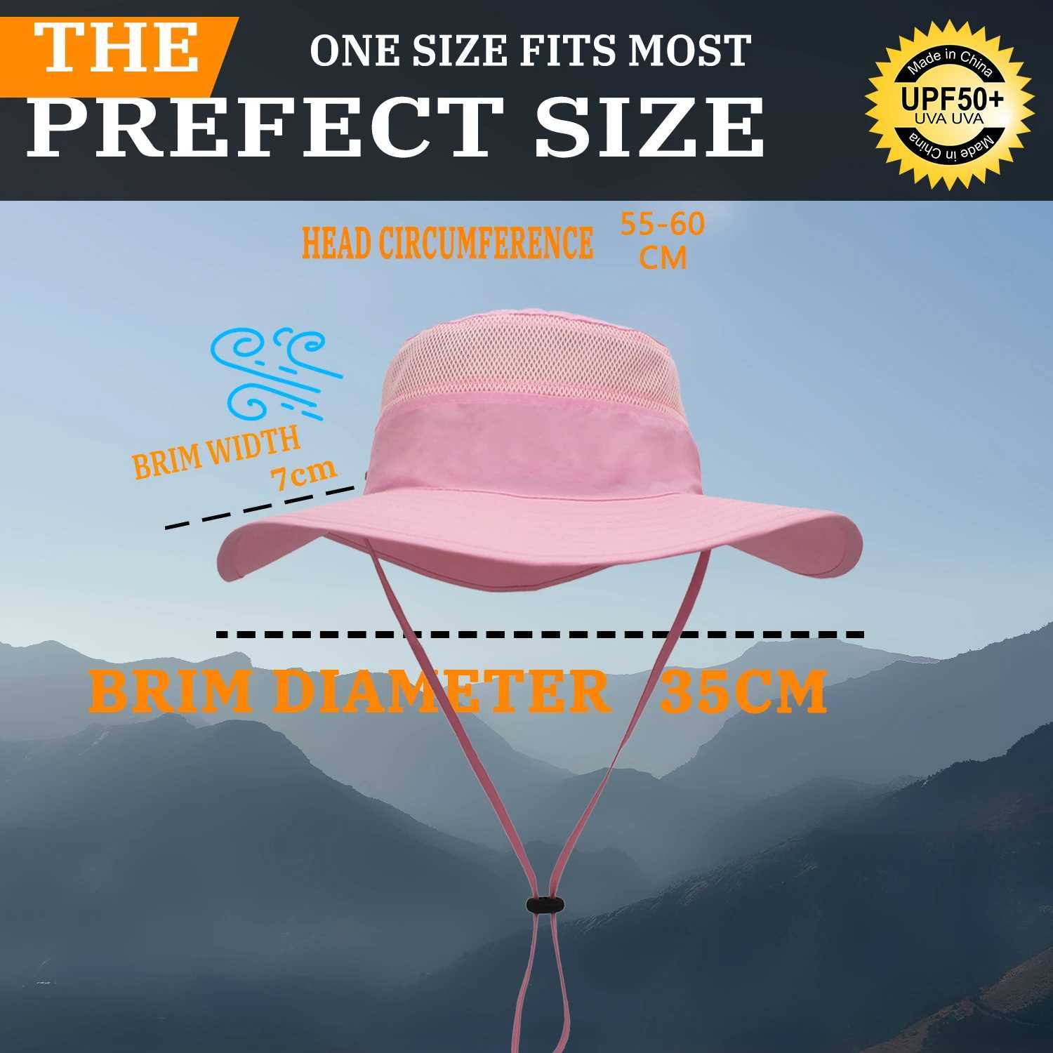 Hats for Bucket hat women Mens Fisherman Sunscreen Sun Hat Panama Hat Fishing Breathable Net Quick-drying Big Hat Hiking Hat W250602