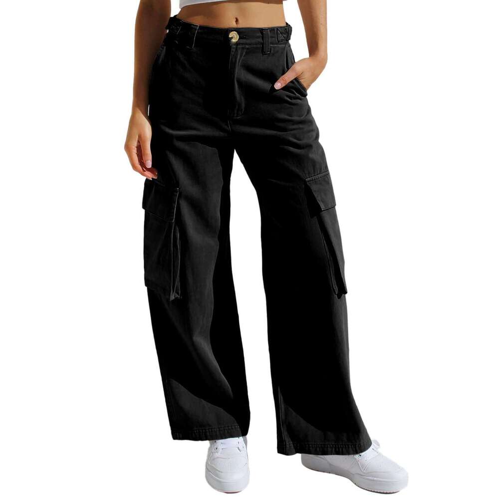 Multi-Pocket Cargo Jeans For Women B5