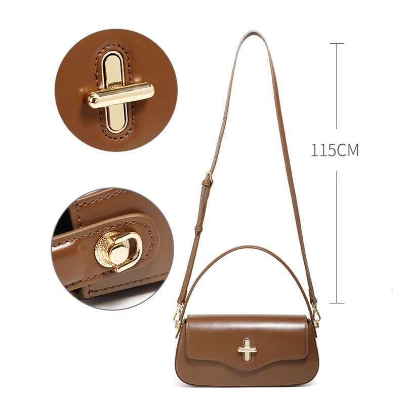2025 New Genuine Leather Women's Stick Senior Designer Shoulder Bag Fashion Handbag Commuter