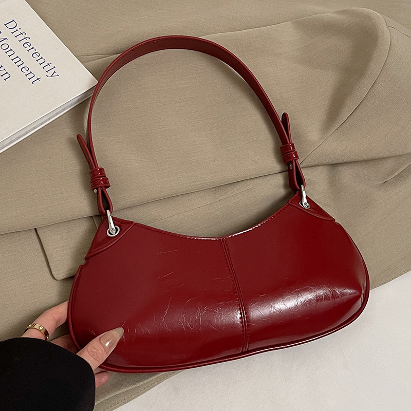 Style Trendy New High-Quality Oil Wax Leather Bag Versatile Fashionable Personality Solid Color Single Shoulder Women's Bag New Free Delivery Des