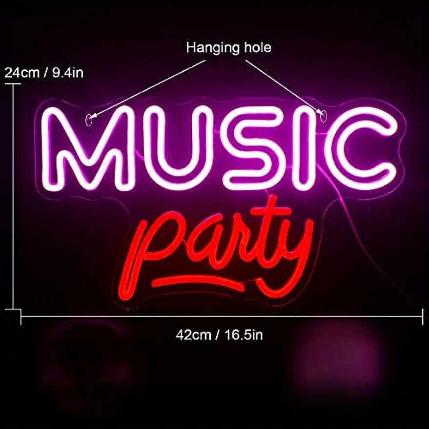Music Party Neon Wall Light Studio Game Room Party Bar Wall Decoration USB-powered Music Style the Perfect Gift for FriendsXJ250602