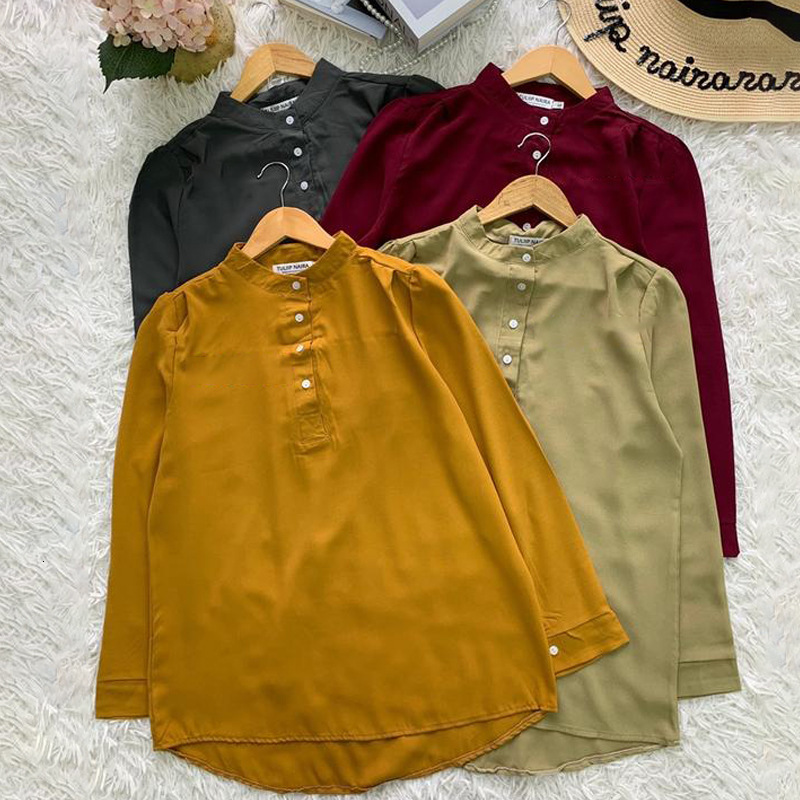 women's wear Muslim Collar Casual Cardigan Loose Draped Shirt Women's TikTok