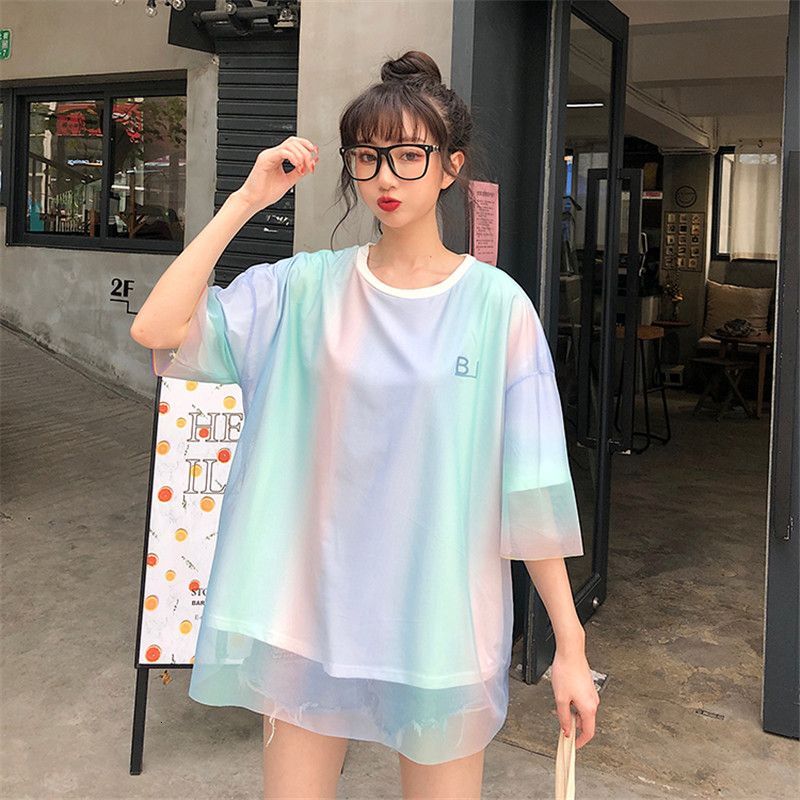 2025 new spring summer women's T-shirt new women's fake two-piece white T-shirt spring and summer Korean style short sleeved loose color gra