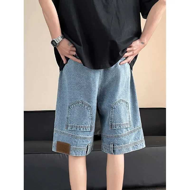 2025 Men Denim Shorts Blue Washed Denim Shorts Casual Distressed Design Summer Streetwear Fashion Comfort Fit T250603