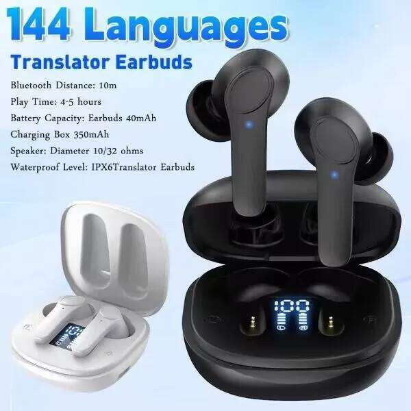 Intelligent Translate Earbuds 144 Languages Real Time AI Voice Translator 98% Accuracy Support Online OffLine 4 Translation Mode