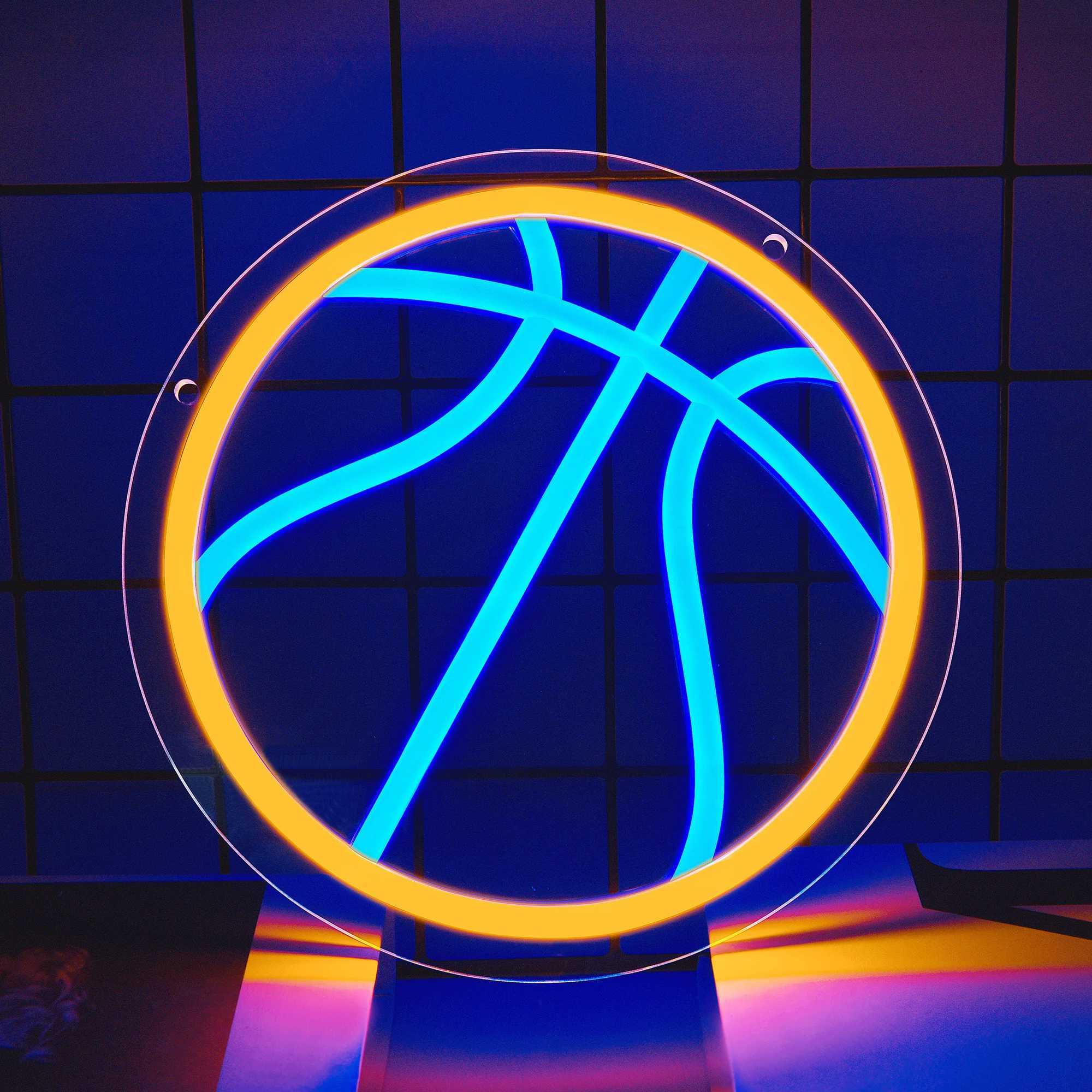 Basketball Neon Signs Basketball LED Neon Light Wall Neon Lights Cool Neon Sign for Room Bedroom Birthday Signs Kids Gift XJ250602