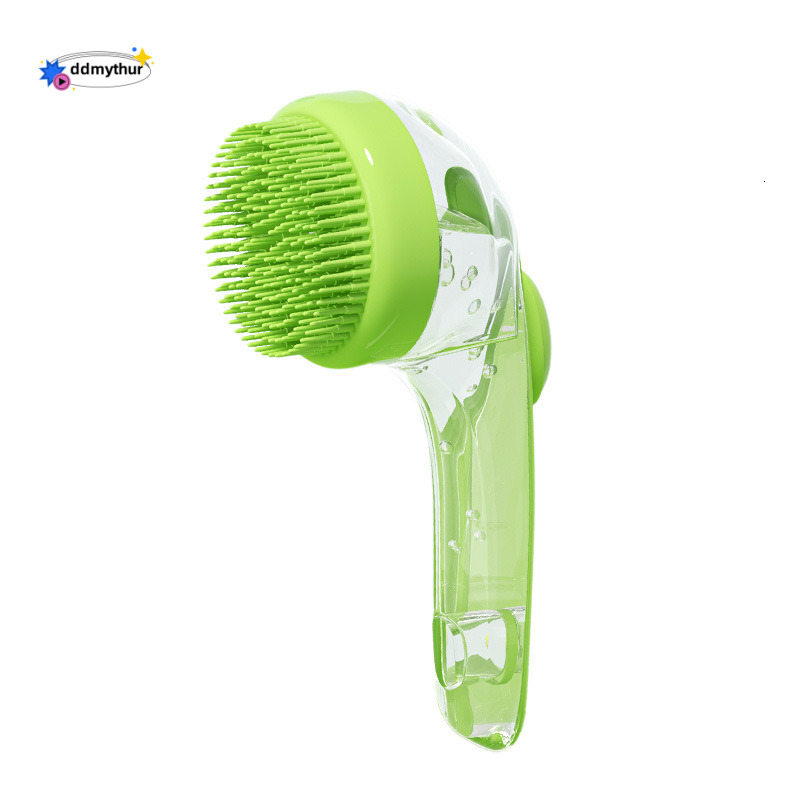 Long Handle Bathing for Dogs and Cats, Pet Grooming Brush, Scratcher, Refillable Head Cleaning Massage Shampoo Brush ddmythur