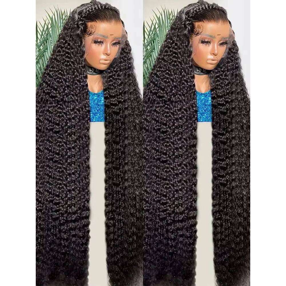 46 50 Inch 13x4 13x6 HD Deep Wave Frontal Wig Brazilian Loose Water Curly Lace Front Human Hair Wigs For Women 300% Density