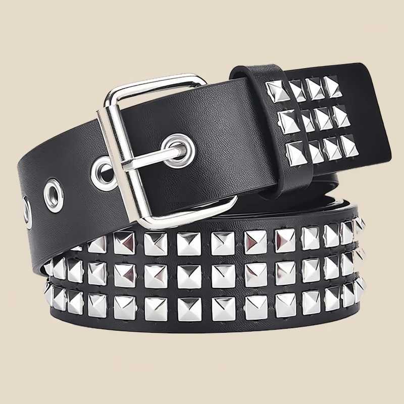 Trend Rivet Belt Heavy Metal Belt Men Women Punk Nightclub Rock Style Belt Jeans Belt Y2K Belt Fashion Decoration Womens Belts XJ250602