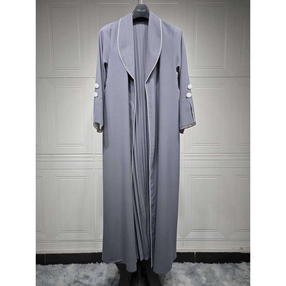 Mq081 Abaya Cardigan Long Women's Dress Autumn Winter Dubai Elegant Robe B5