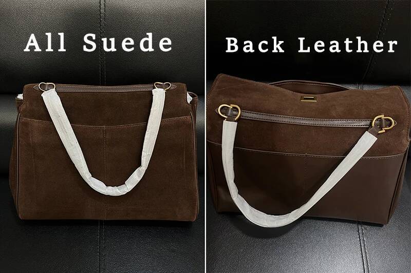 Brand Rodeo Genuine Leather Brown Suede Totes Gold Buckle Shoulder Bags Fashion Women Handbags