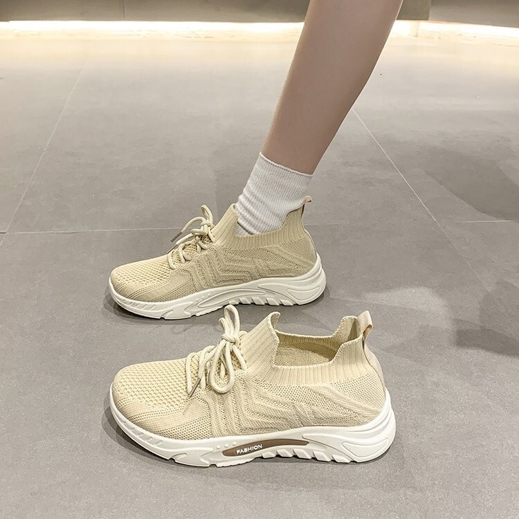 New Spring And Autumn Fashion Casual Sneakers Breathable Trendy Mesh Flyknit Sports Shoes For Casual Shoes Women Ddmysaturn