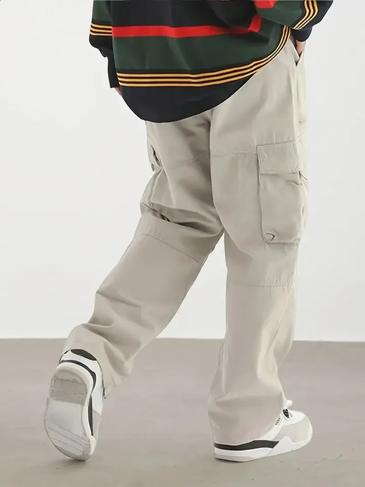 Autumn and winter mens plus size work pants made of composite fabric with waterproof technology fashionable flip pockets and m 250528