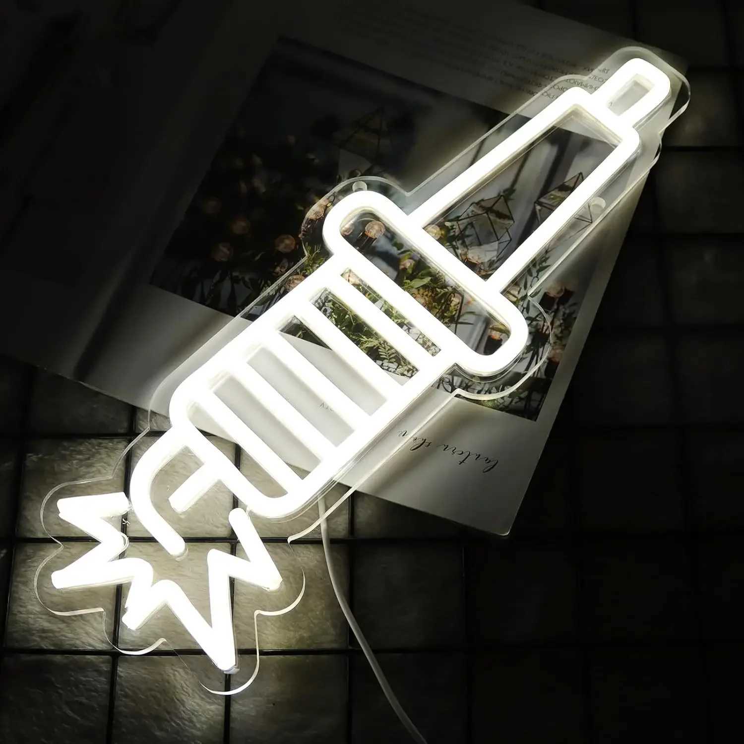 Spark Plugs Neon Sign LED Neon Sign for Wall Decoration with USB Dimmable Neon Sign for Different Occasions Like Bar Party Gifts XJ250602