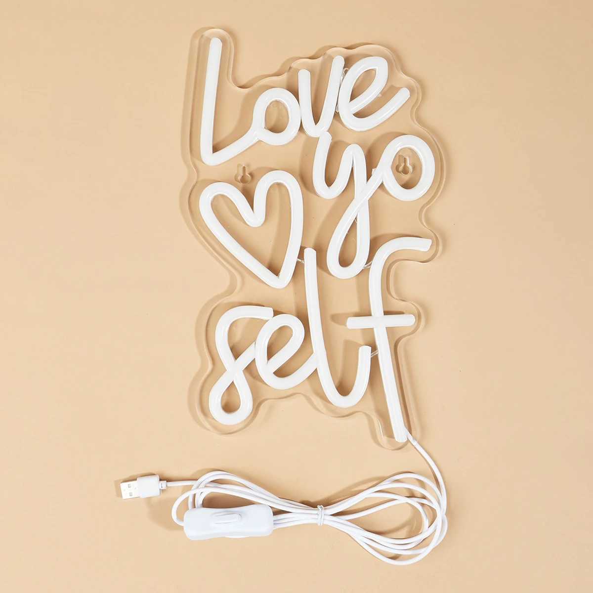 Chi-buy LED Neon Love Your Self USB Powered Neon Signs Night Light 3D Wall Art Game Room Bedroom Living Room Decor Lamp Signs XJ250602