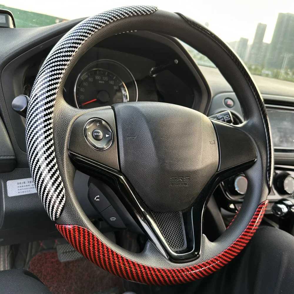 Upgrade Your Driving Experience with A Non-Slip Carbon Fiber Steering Wheel Cover Accessories Glossy Carbon Fiber Looking Amagi R250603