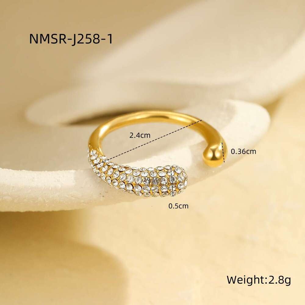 Multi-layer Stacking Metal Texture INS Style Fashion Stainless Steel Gold-plated Personality Rings