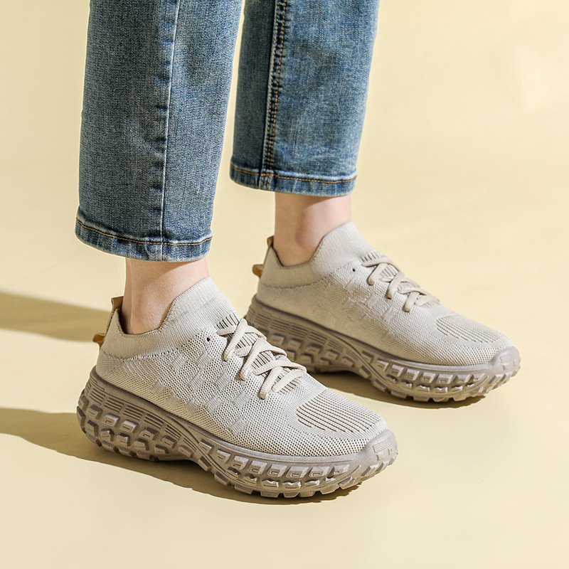 New Women S With Tire Soles Breathable Casual Shoes Mesh Dad Sneakers Thick Soled Sports Shoes Height Increasing Versatile Casual Shoes Ddmysaturn