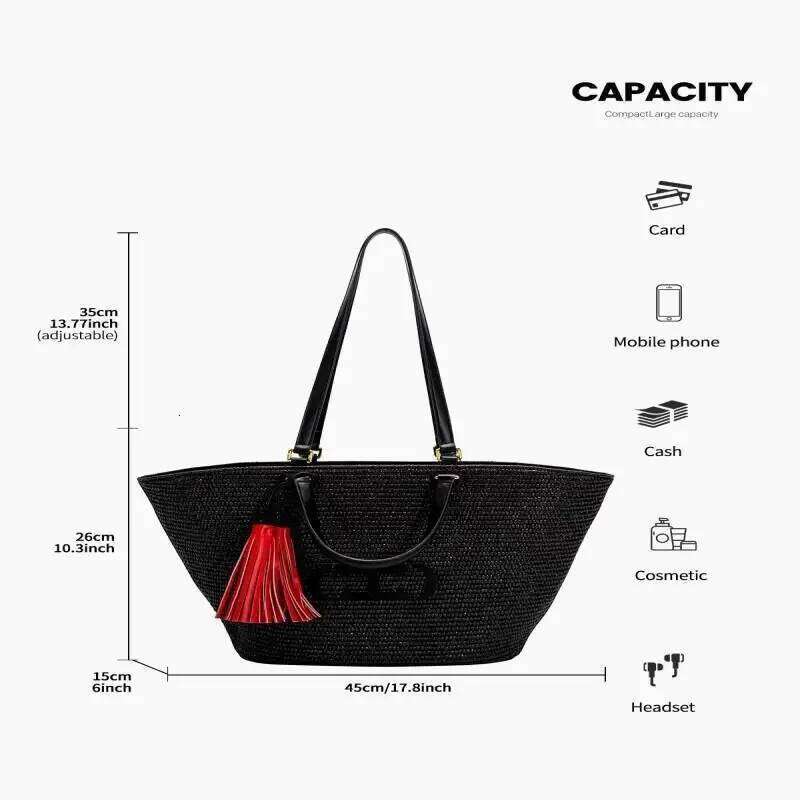 CH Large Capacity Brand Designer Women's Travel Tote Beach New Handmade Temperament Bucket Bag