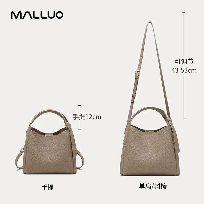 Women Cow Genuine Leather Shoulder Bag Female Fashion Cowhide Designer Handbags Lady Commuting Large Capacity Bucket Bags