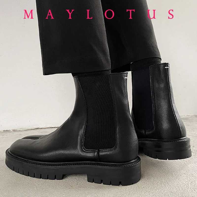 Tabi Boots Ankle Boots Flat Booties Leather Custom Handmade Boots for Men Novel Designer Style Luxury Boots Casual Shoes XJ250602