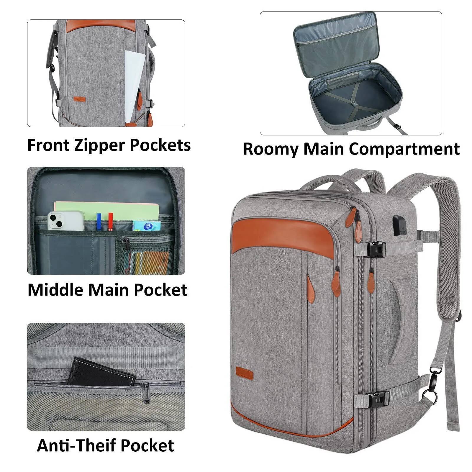 Capacity Travel Expandable Large Suitcase Backpacks With 4 Packing Cubes Water Resistant Lage Daypack Backpack Mochila