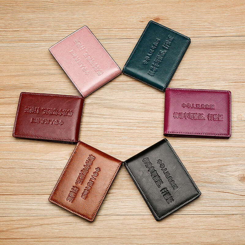 Upgraded Genuine High-end Driver's Holder, Unisex Oil Wax Leather Motor Vehicle Driving License Book Document Holder