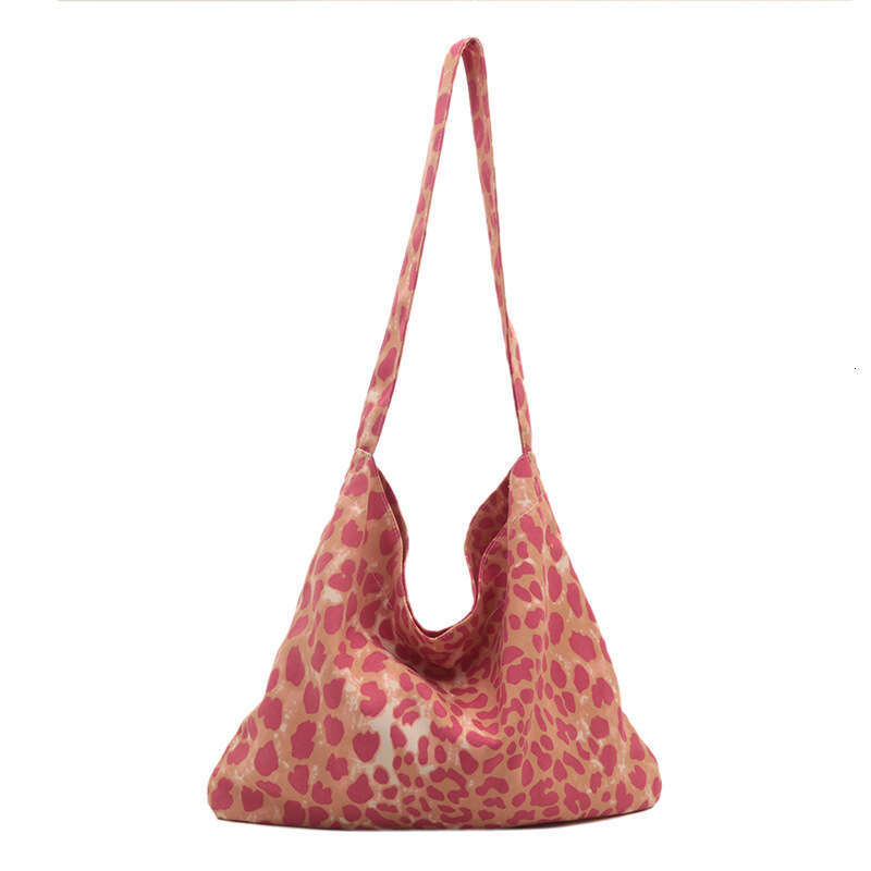 Leopard Print Canvas for Women 2025 New Trend Korean College Style Tote Casual Large Capacity Handbag Shoulder Bag