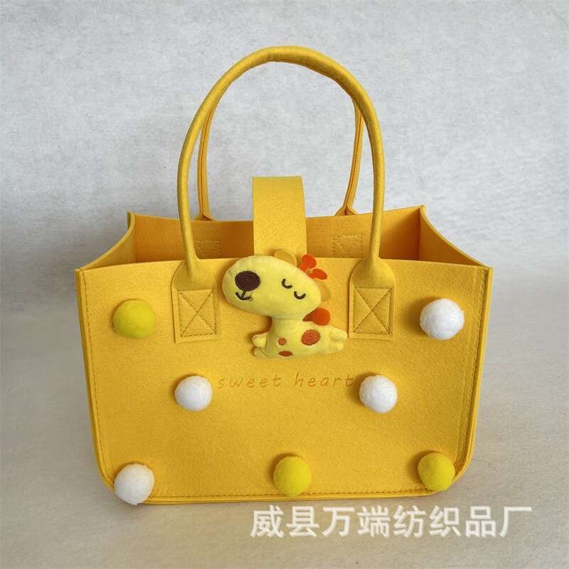 New Cute Handbag Hundred Days Banquet Gift Tote for Girls DIY Felt Cartoon Bag