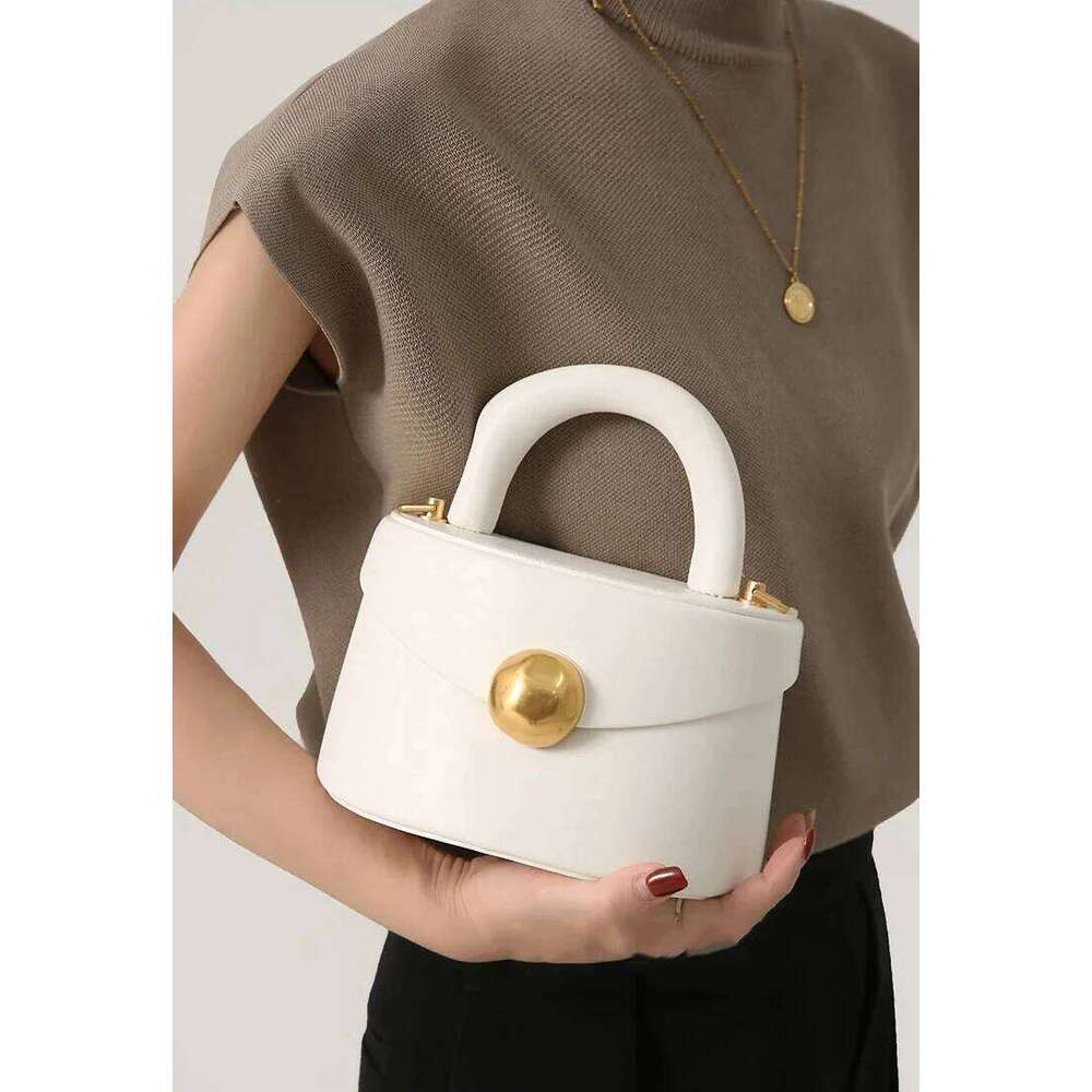 Handbag Women's Spring Summer New PU Soft Face Half Round Box Multi Color Versatile Bucket Single Shoulder Crossbody Bag