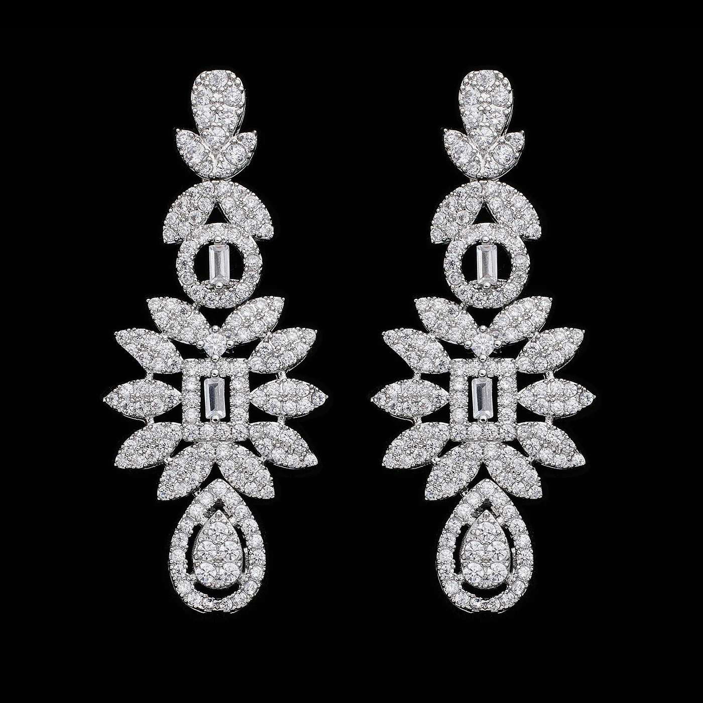 2025 Bridal Wedding Jewelry Sets for Women 4 Pieces Wedding Party Zirconia Necklace Bracelet with Adjustable Chain 250530