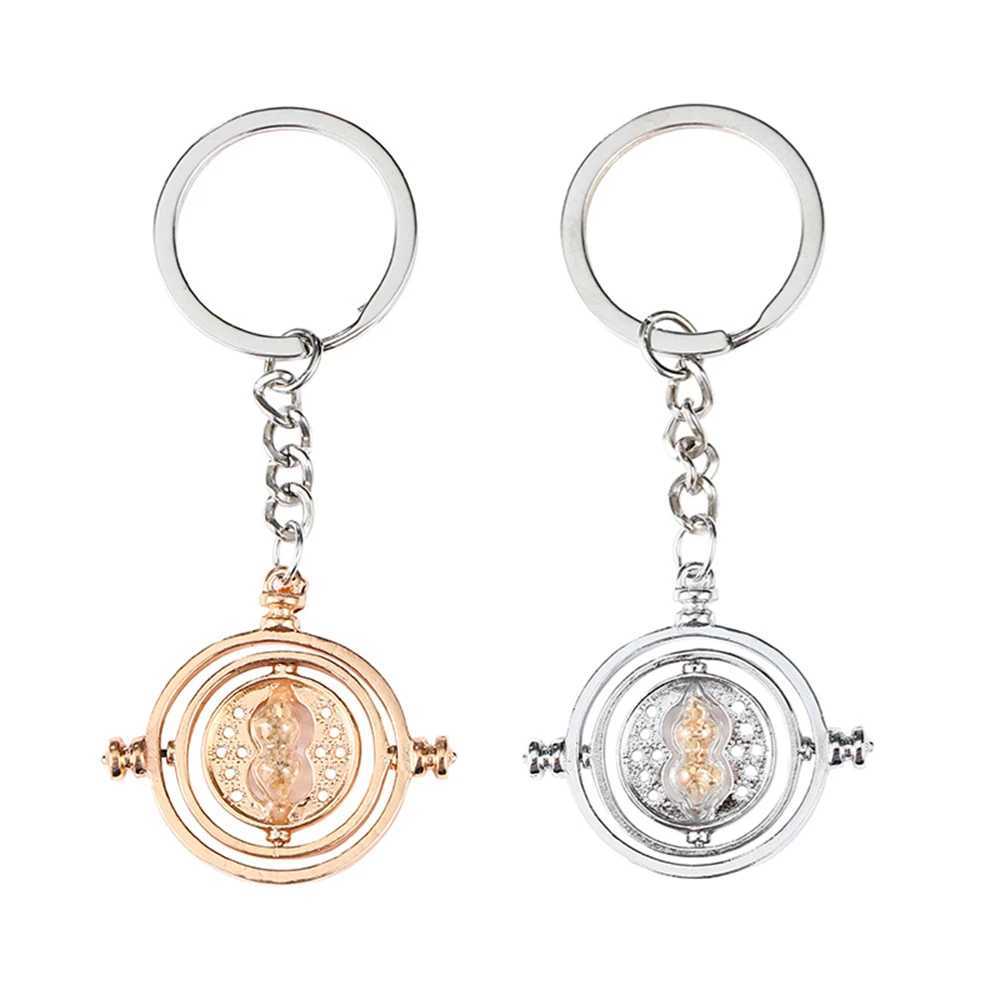New Magic Time Converter Keychain Wand Time Turner Necklace Hourglass Snitch Pendant Keyring Triangle Earrings Friends GiftsXJ250602