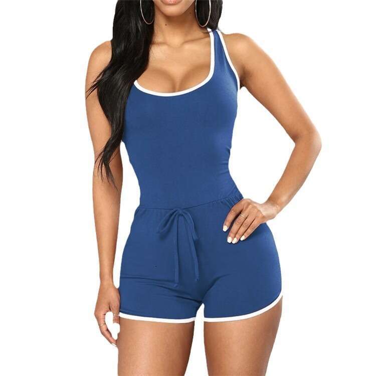 Sexy One-Piece Swimsuit Women's Solid Color Boxer Bikini Swimwear B5