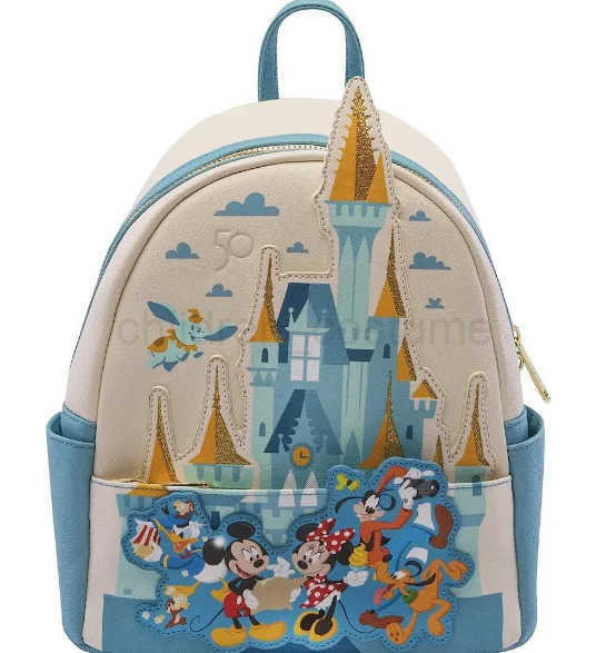 Disney Loungefly Mickey And Minnie Dumbo Pixar Up Double Strap Shoulder Bag Purse School Backpack Knapsack Kids Girls Gifts W250606