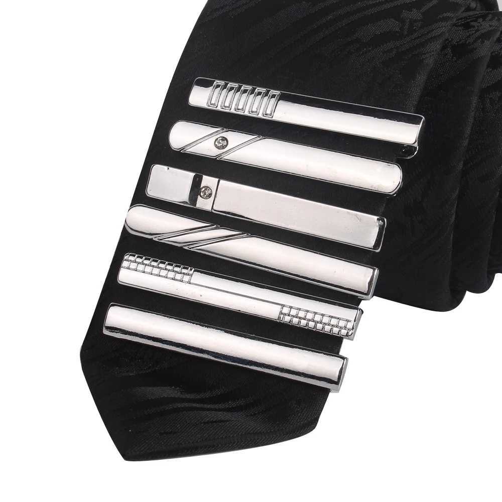 New Silvery Tie Clip For Men Classic Meter Tie Clips Alloy Tie Bar Quality Enamel Tie Collar Pin Crystal Business Corbata W250604