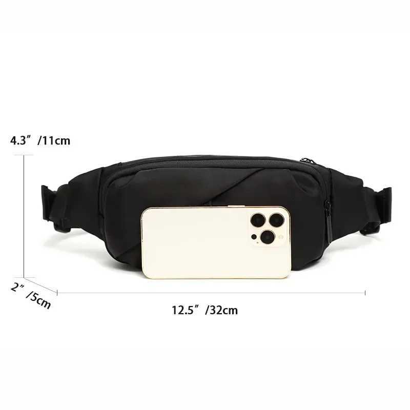 Mens Waist Bag Pack Travel Sports Male Fanny Pack Large Wallet Phone Belt Bag Pouch Mens Shoulder Hip Bag 4 Pockets W250604