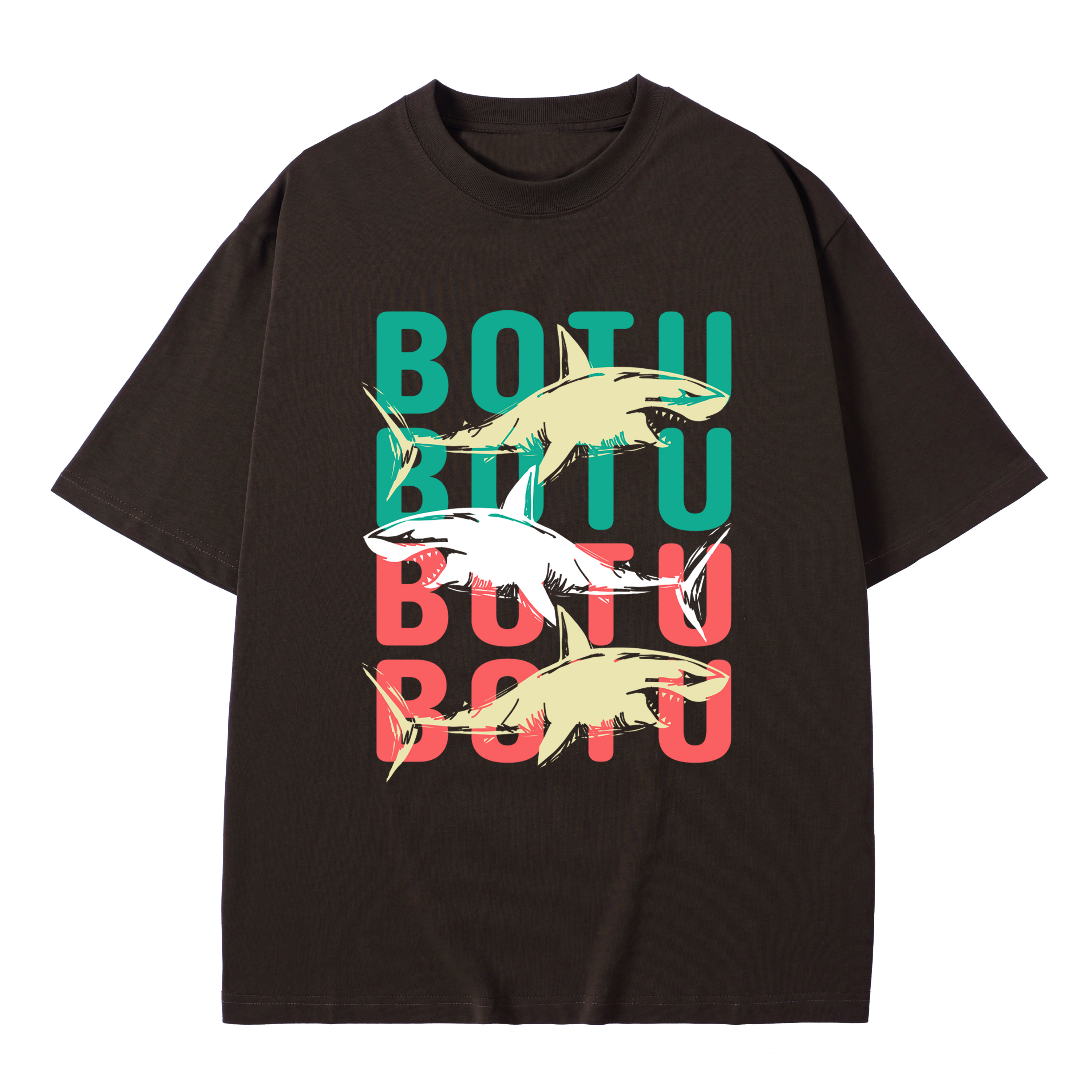 T-shirt men's top designer cotton T-shirt the Great White short sleeved clothing high-quality fashionable T-shirt BROADTRUE