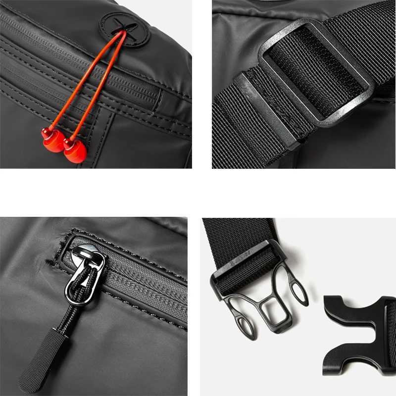 Men Chest Bag Anti-theft Zipper Multifunction Crossbody Bag Waterproof Short Trip Fashion Lightweight Bag with Headphone Hole W250604
