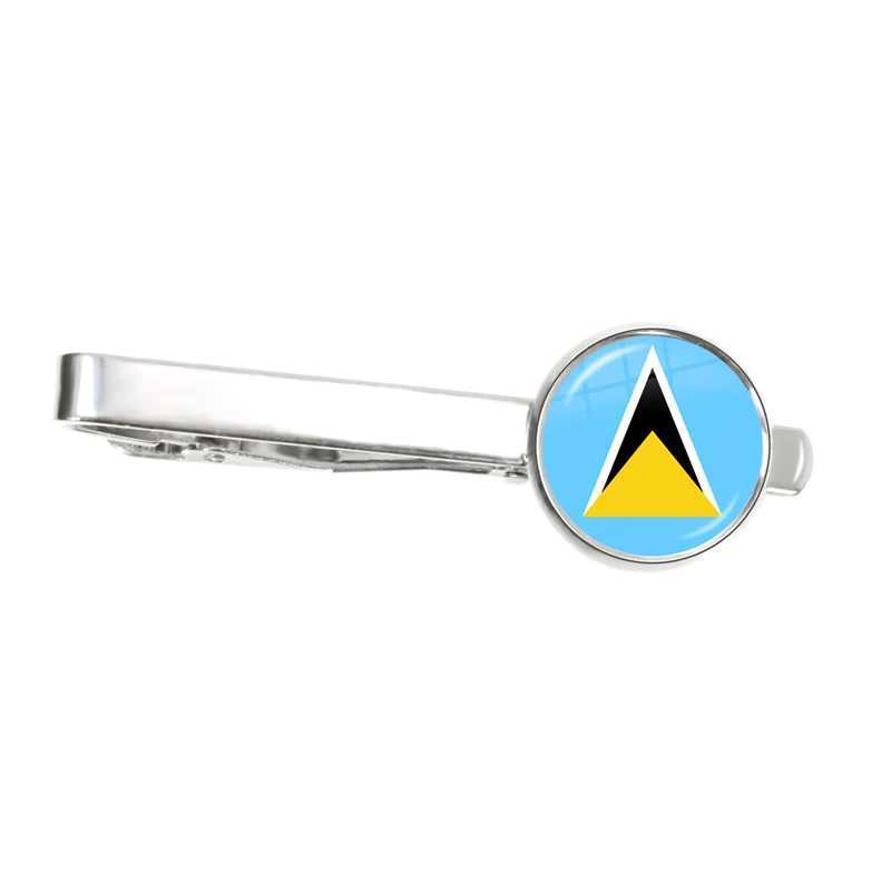 The Commonwealth of Dominica Saint Lucia Saint Vincent and the Grenadines Barbados Grenada Ecuador National Flag Glass Tie Clip W250604