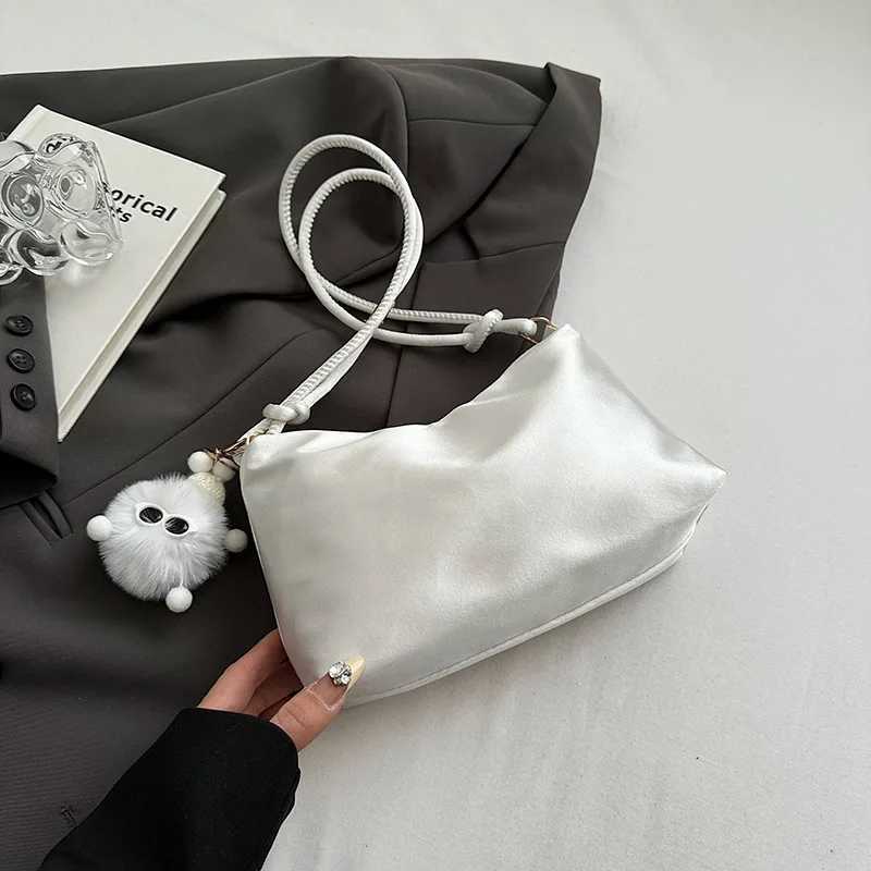 Temperament Glossy Silk Underarm Bag for Women 2025 New High-end Fashion Casual Single Shoulder Small Bag XJ250604