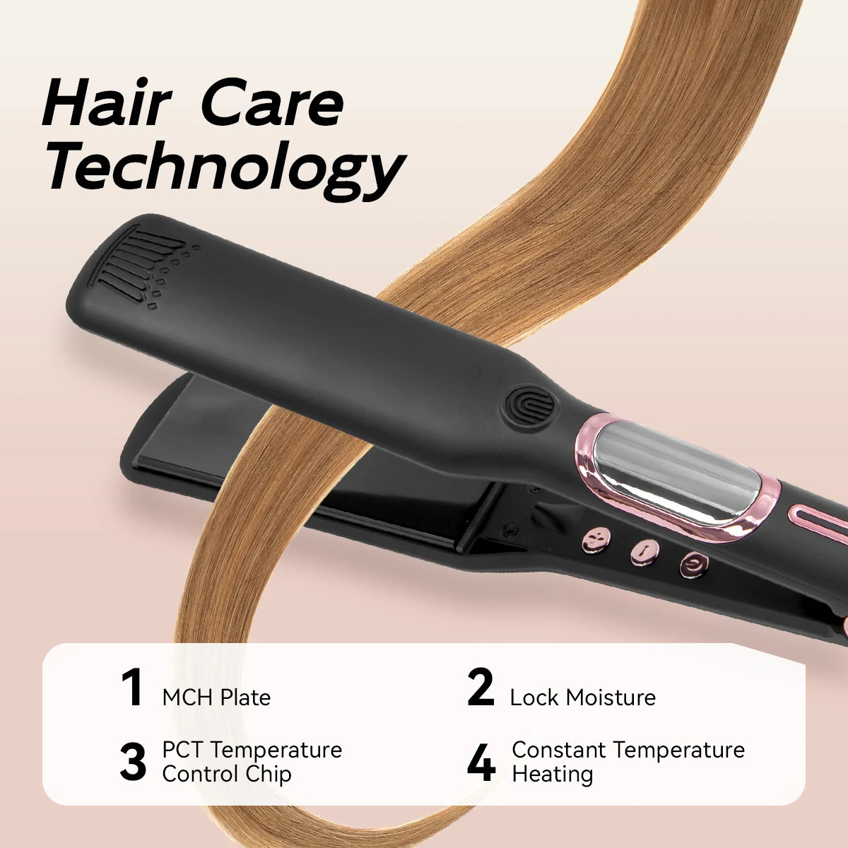 TQ-H1 Professional Hair Straightener Ceramic Digital LCD Display Instant Heating Curling Iron Hair Curler Adjustable Temperature 250529
