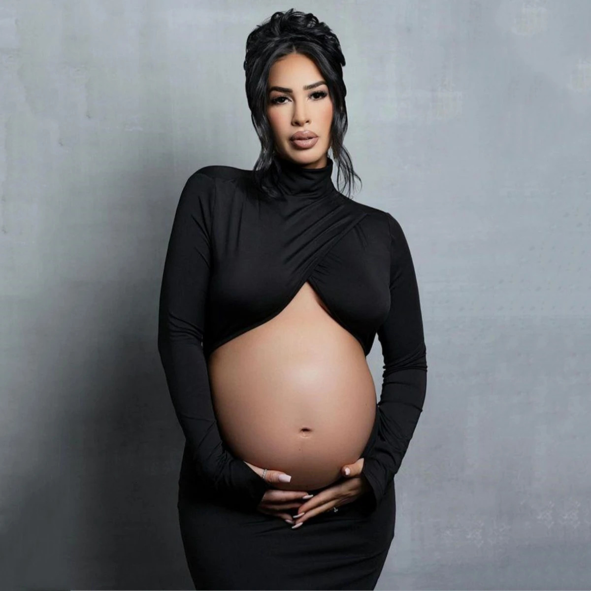 Full Sleeve Maternity Pography Long Dresses Stretchy Maternity Po Shoot Session Outfit 250530