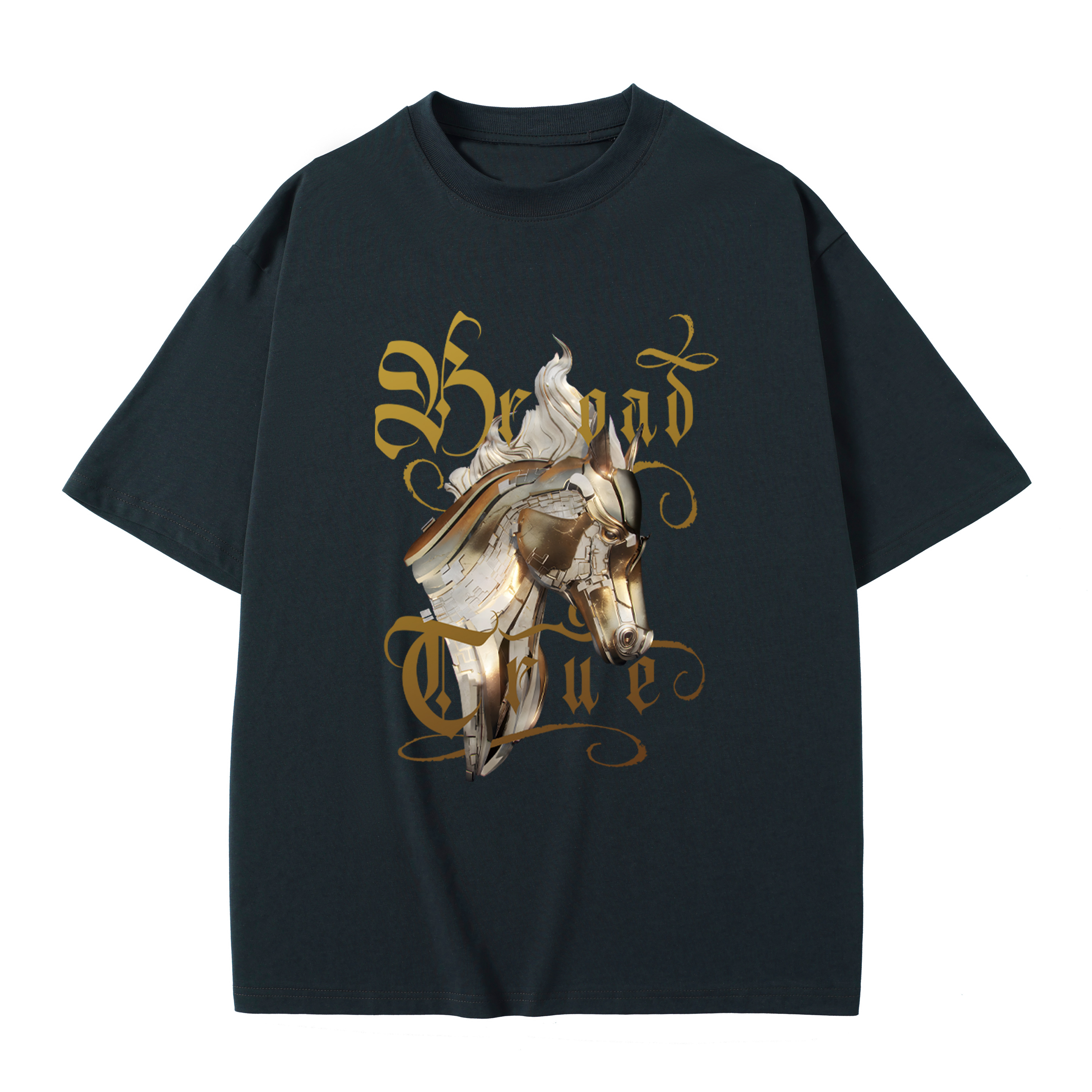 T-shirt men's top designer cotton T-shirt Silver the knight short sleeved clothing high-quality fashionable T-shirt BROADTRUE