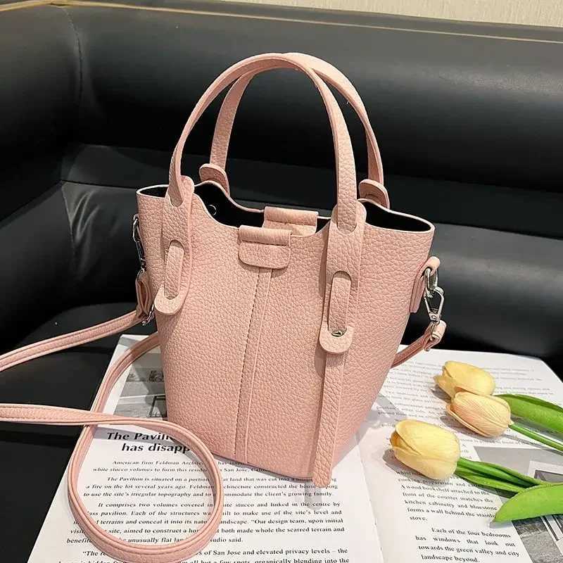 Soft Leather Bucket Small Bag for Women 2025 New Senior Ins Fashion Single Shoulder Crossbody Bag Casual All-Match Handbag XJ250604