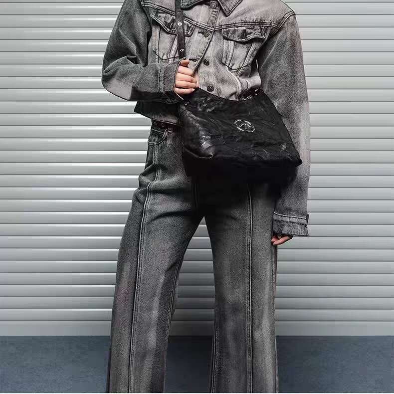 Women's Bags Designer Women's Bags Designer Yang Yi Same Style Grotto Hobo Vegetable Tanned Sheepskin Underarm Shoulder Crossbody Tote Bag