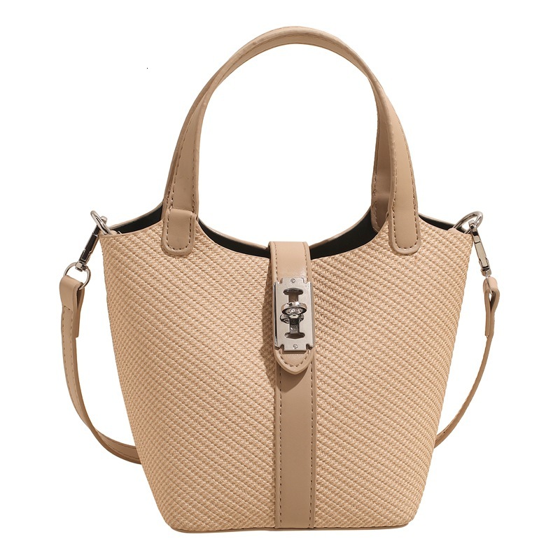 designer Korean Style Niche Mother-Daughter Bag Simple Lock Handheld Bucket Bag for Women 2025 New Daily Commuter Shoulder Crossbody Bag