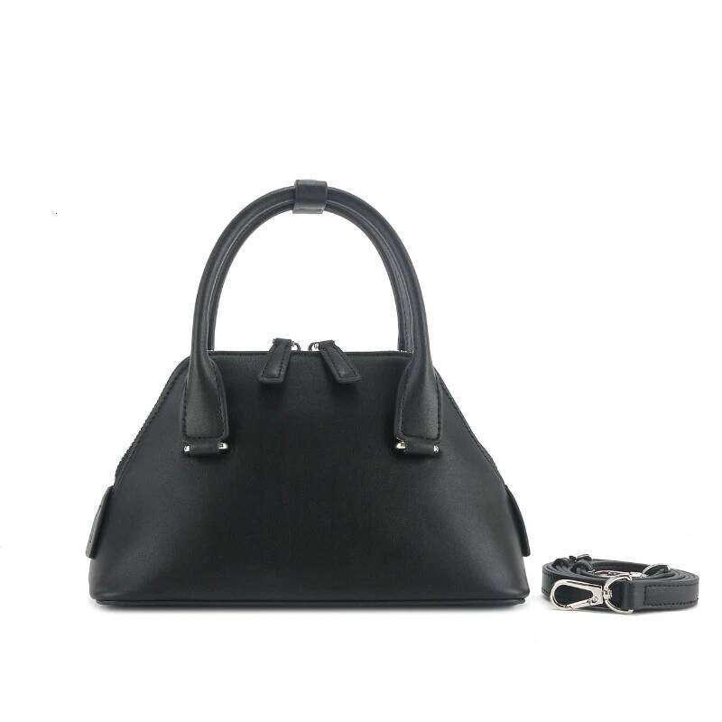 2025 New Mini Shell Shoulder Women Brand Design Elegant Cowhide Handbags High Street Fashion Bowling Bags Female