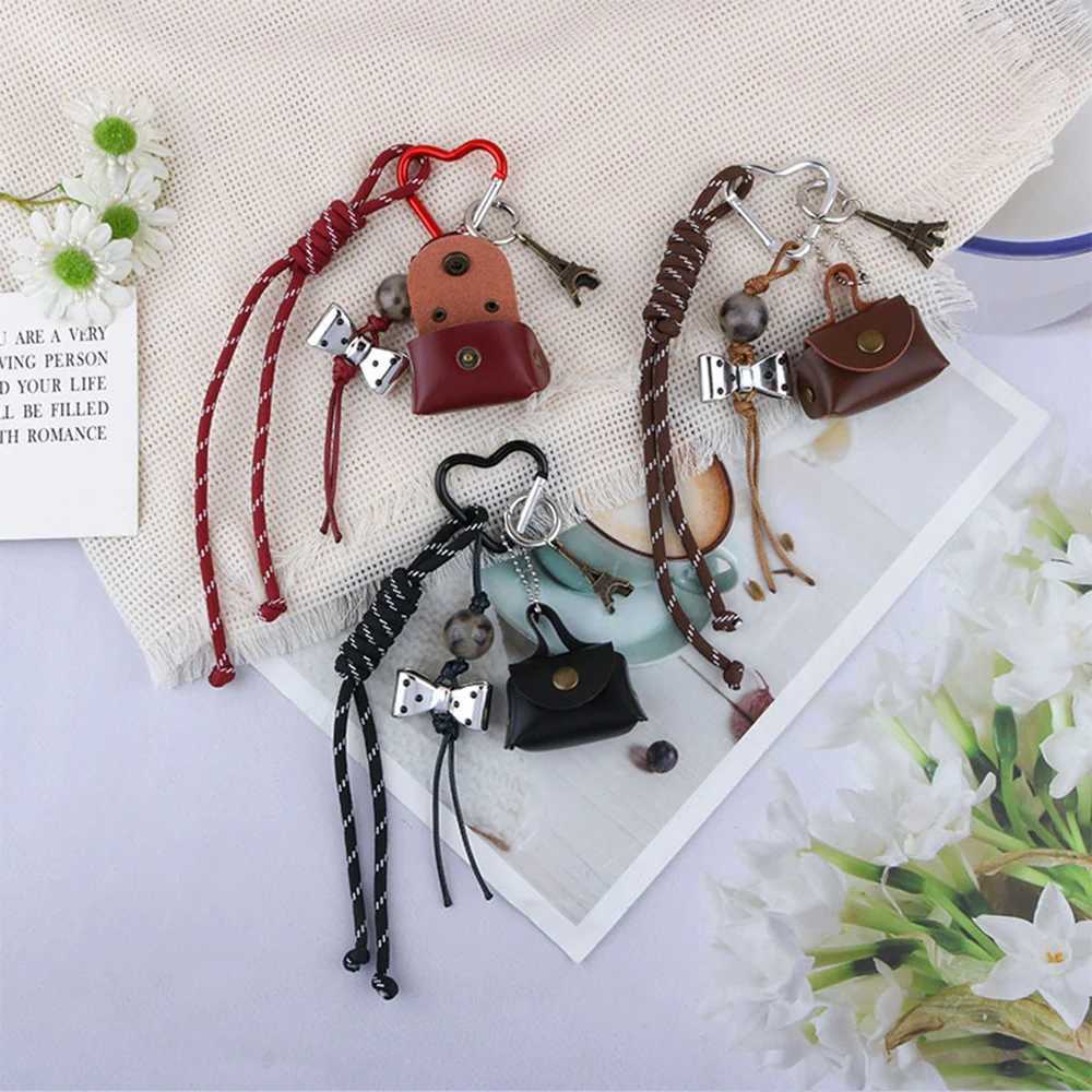 Phone Decoration Bag Charms Korean Braid Rope Bowknot Pendant Keychain Fashion New Bag Hanging Keyring Handbag Accessories W250604