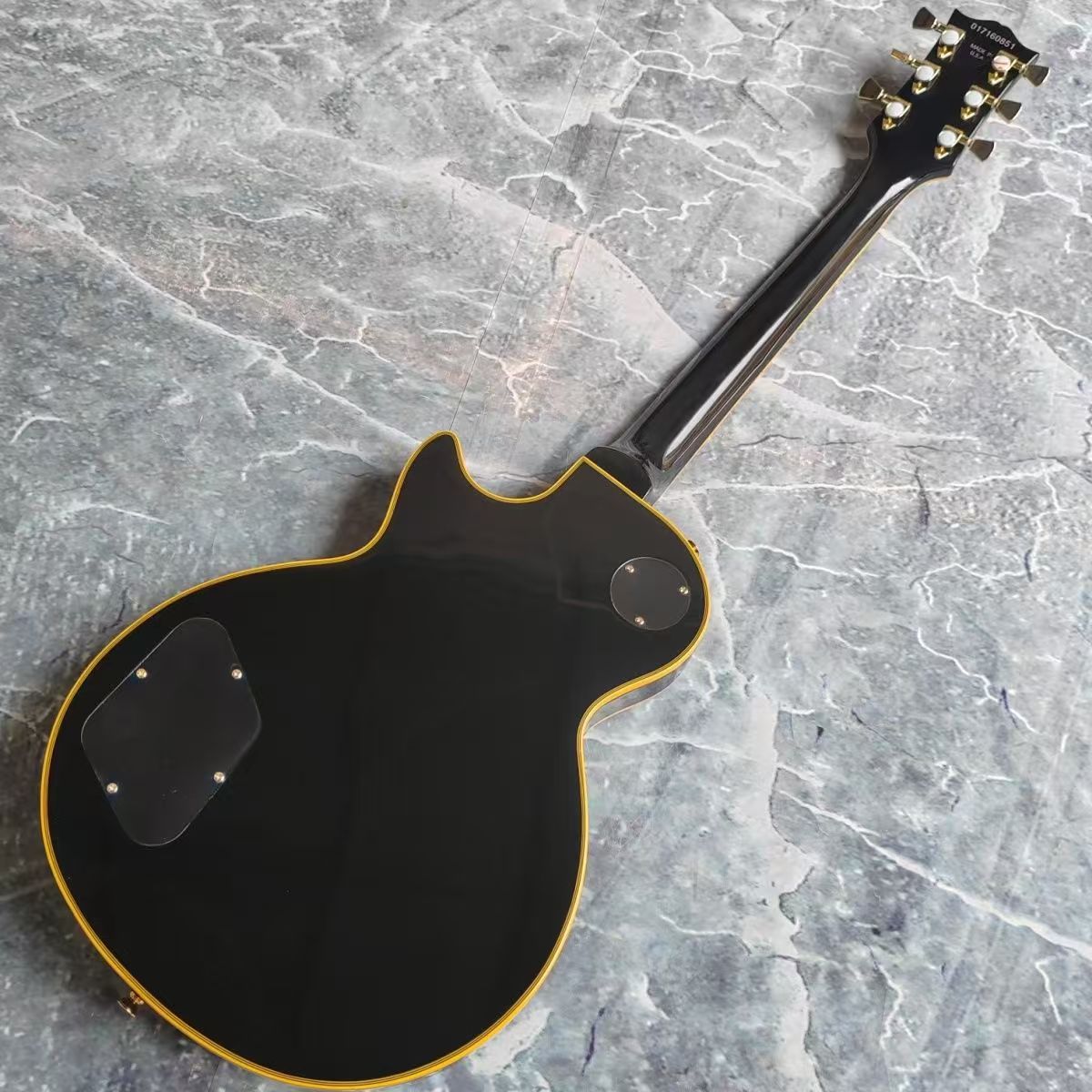 Black Finish with Yellow Trim - Fully Personalized Electric Guitar